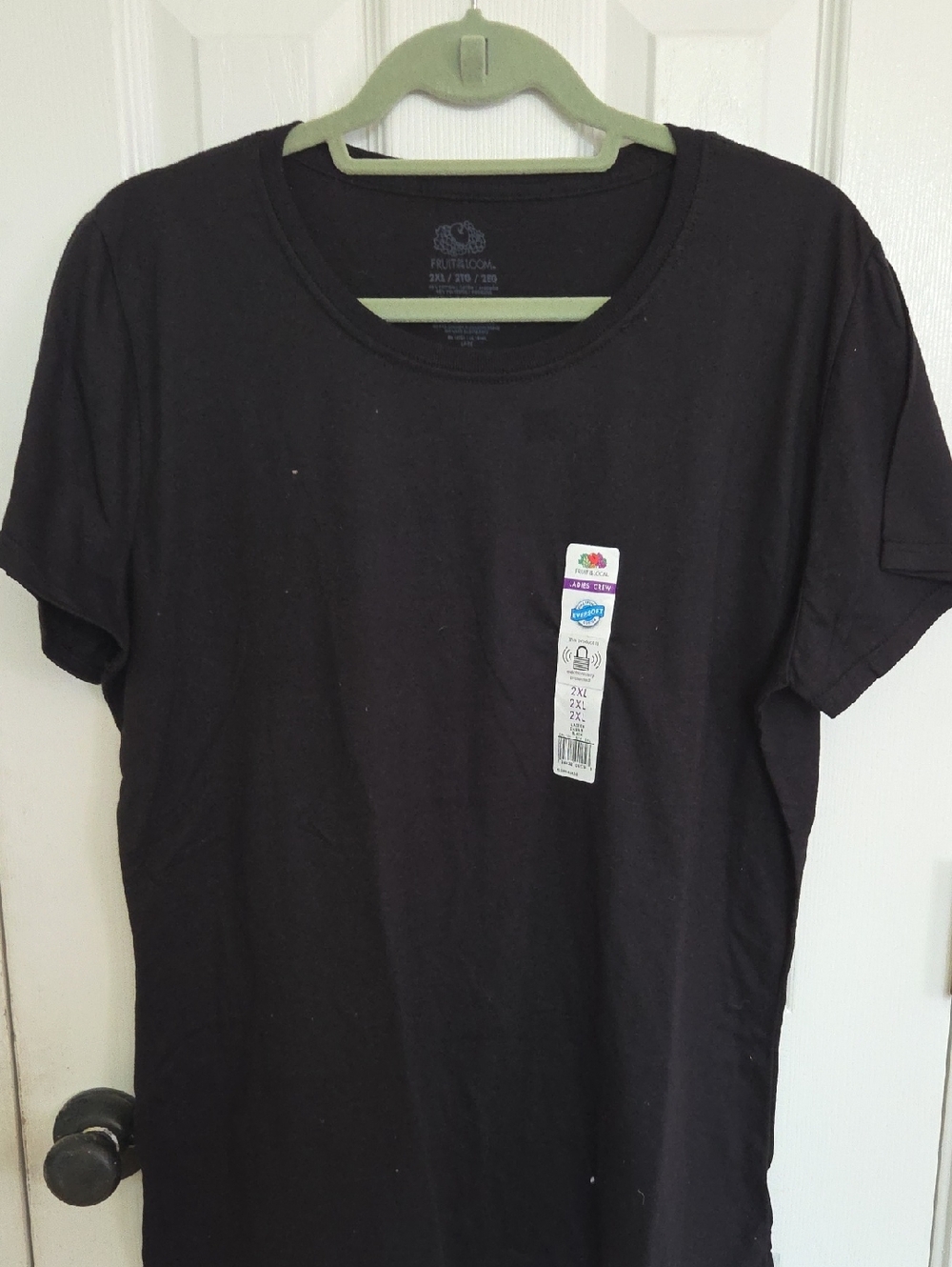 Fruit of the Loom Women's Black Short Sleeve Crew Tee